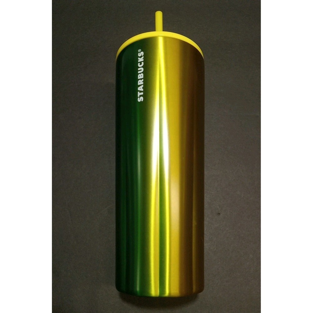 Starbucks Summer 2022 Green/Yellow Puffy Stainless-Steel 24 Oz. Tumbler